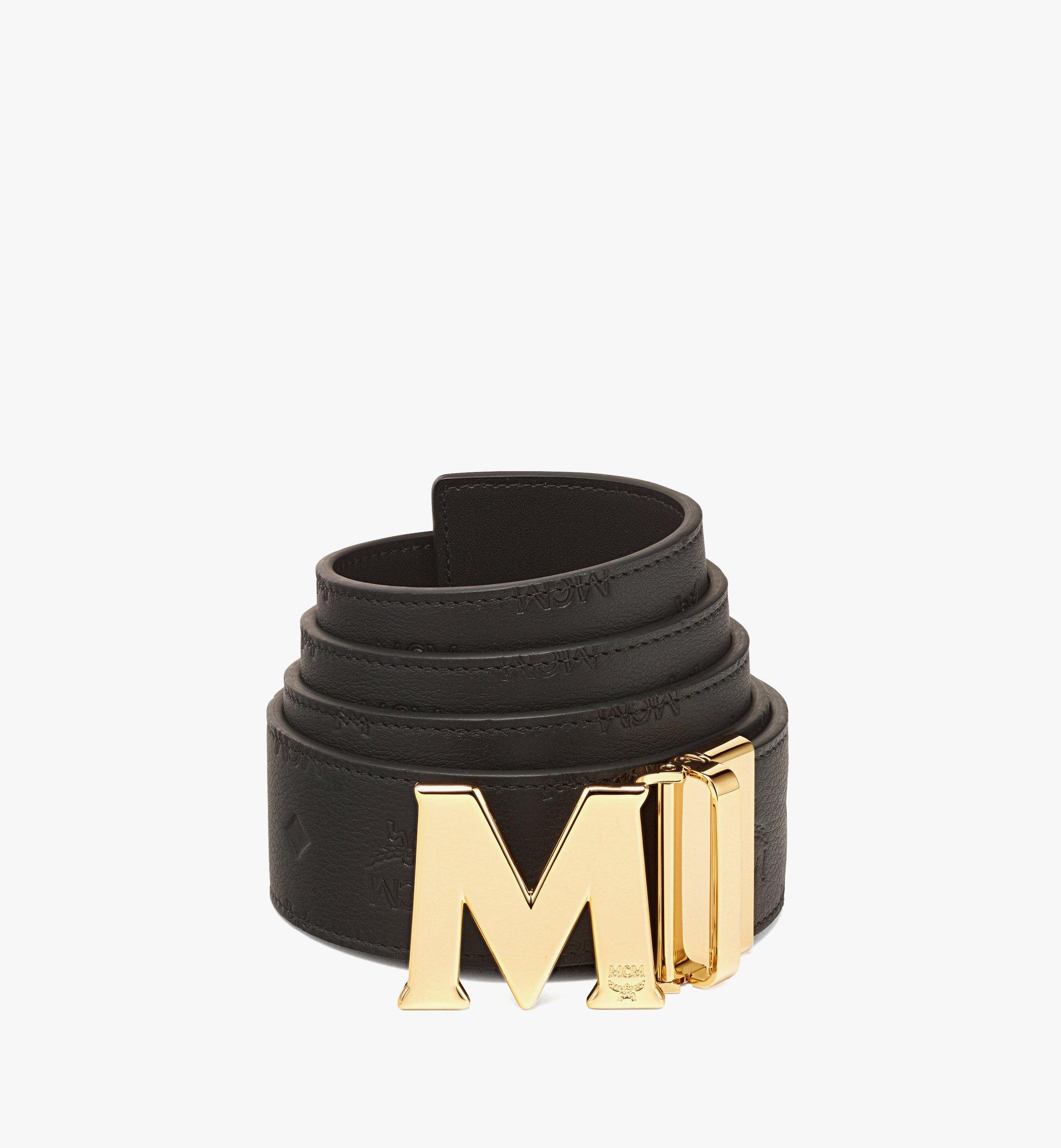 Ceinture réversible Claus M 4,5 cm en cuir monogrammé embossé 1